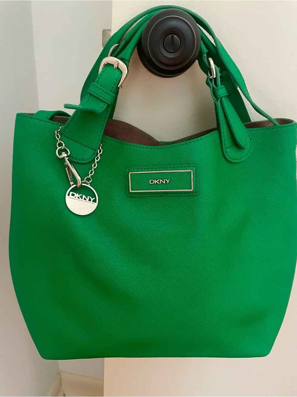 DKNY  Green  Shoulder Bag   Silver Accents